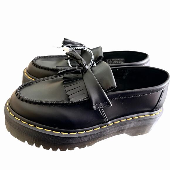 Dr. Martens Adrian Quad Loafers Women’s Size 8/ Men’s 7. Tassel Black NWOB - Picture 2 of 7